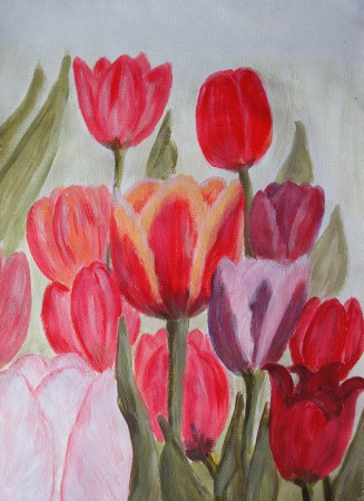 Tulpen 30cm x 40cm auf Papier 